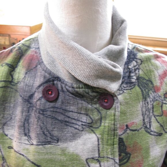 Desigual Abstract Floral Button Front Blazer Size Large - Picture 2 of 9